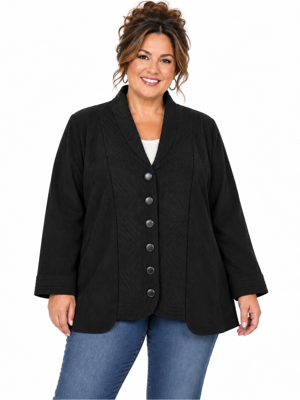Vintage 90s Bob Mackie Wearable Art Jacket Blazer Size 1X Black Embroidered